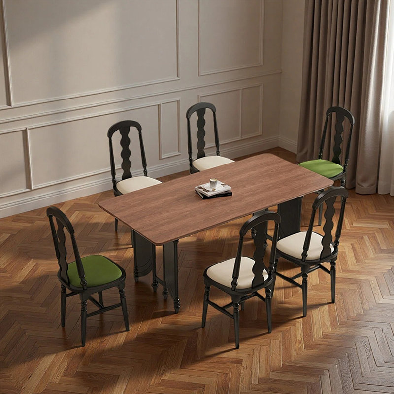 Ensemble de table de salle à manger moderne et élégant, 7 pièces : table, 6 chaises, H 29,52 po x l 70,86 po x P 31,49 po
