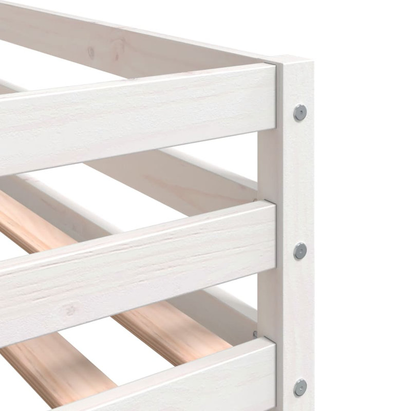 Arlott Solid Wood Bed, White/Black, European Single (90 x 200cm)