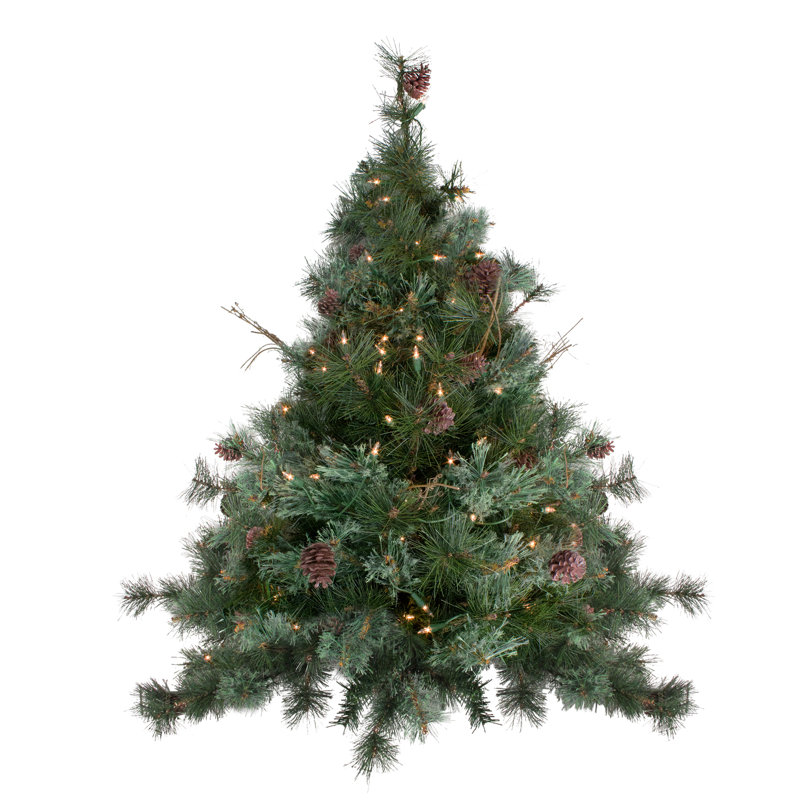 Arbre de Noël artificiel pin ou mur de porte 3 pi pré-éclairé Country Mixed