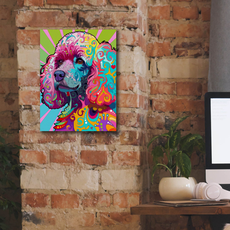 «Poodle Love» par Dean Russo, H 16 po x l 12 po x P 0,75 po