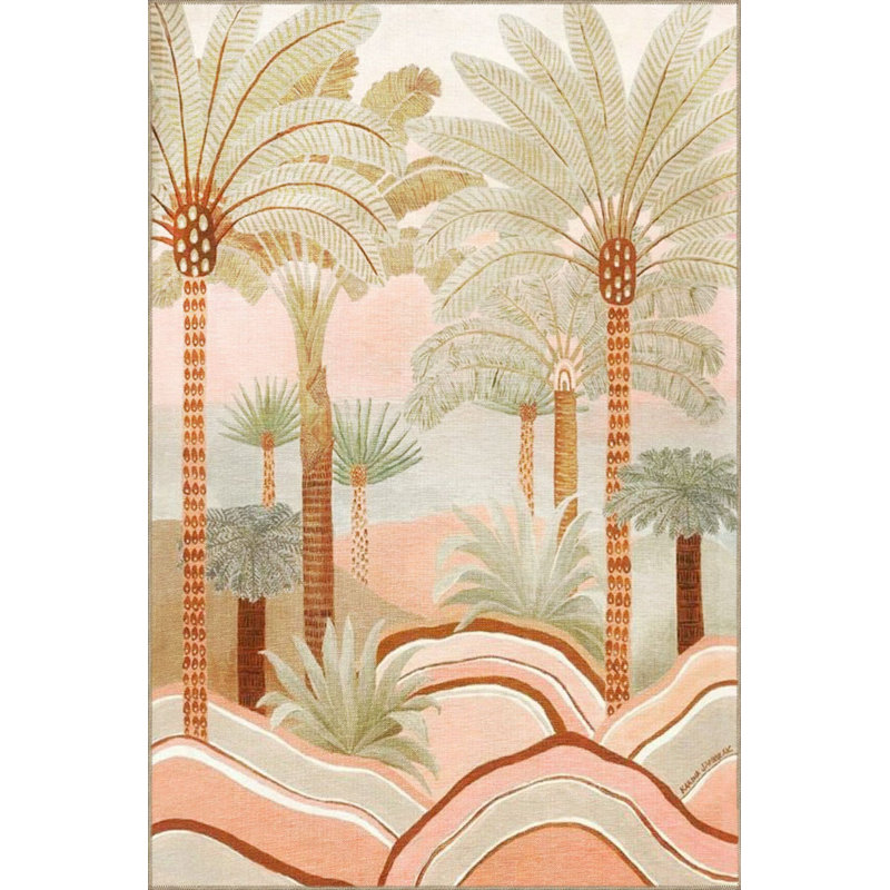 Tapis motif arbre lavable lavable à la machine, Sous-tapis rectangulaire de 3 pi 3 po x 4 pi 11 po