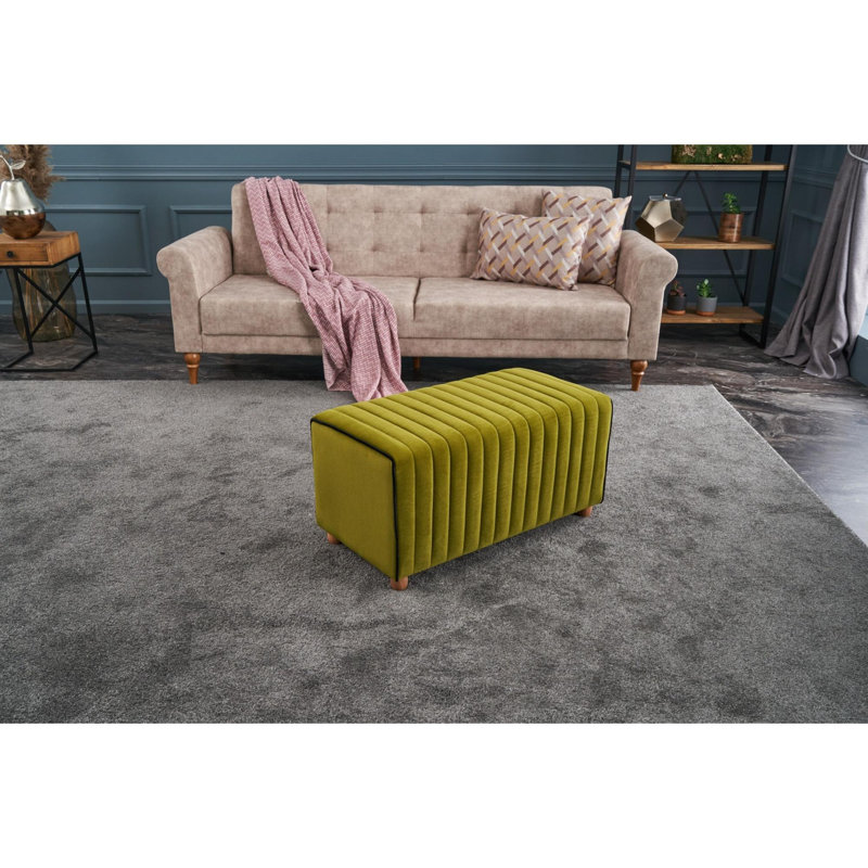 Repose-pieds rembourré rectangulaire Tekas Laylanii, Vert