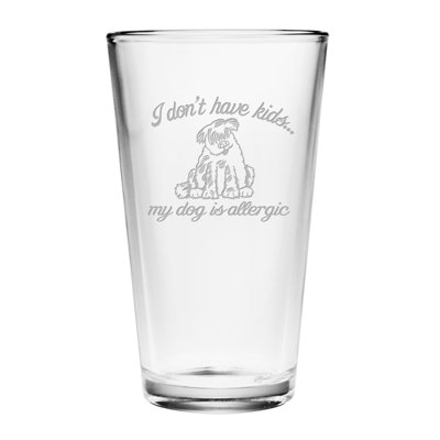 Susquehanna Glass My Dog Is Allergic 16 Oz. Pint Glass In Clear