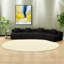 Canapé modulaire incurvé en chenille noire, canapé modulaire à compression, 4 coussins, maison moderne