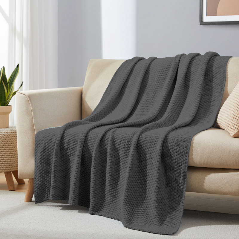  Knitted Throw Blanket, 50" W x 60" L