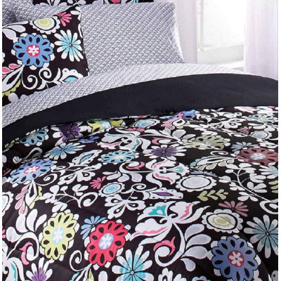 Casa Paradise Black Floral Bed In A Bag Set