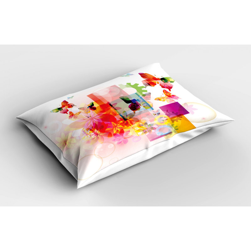 Flowers Polyester Abstract Sham Set, Twin