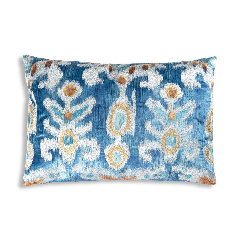 Coussin lombaire en velours brodé