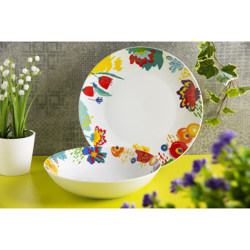 Saint Tropez Piece Porcelain Dinnerware Set - Service for 4
