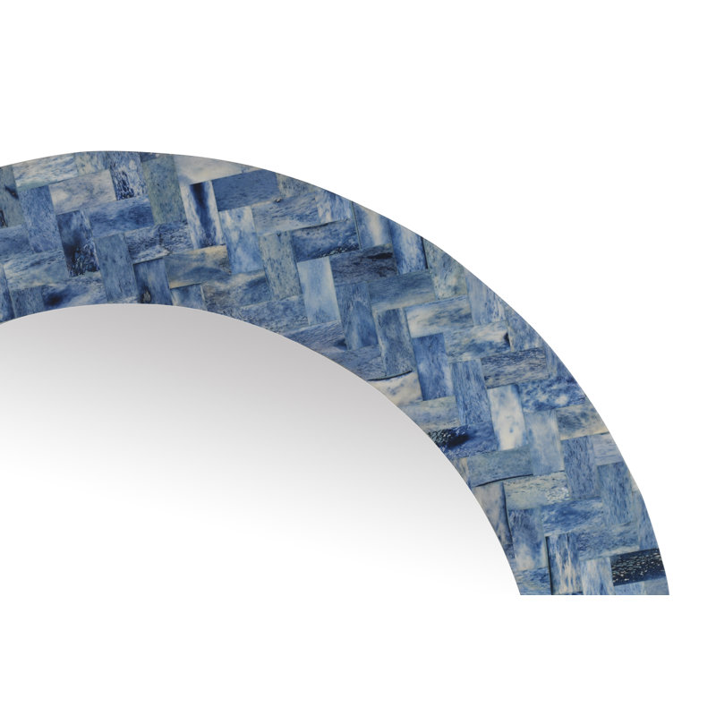 Arnav Bone Inlay Round Flat Wall Mirror