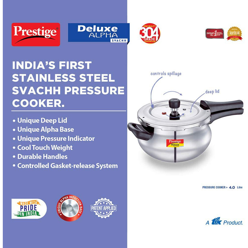 Cuiseurs de prestige Alpha Deluxe de 4,65 pte Autocuiseur