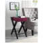 Table d'appoint Modern Fierce avec port USB intégré, plateau de table et tiroir de rangement en bois bourgogne