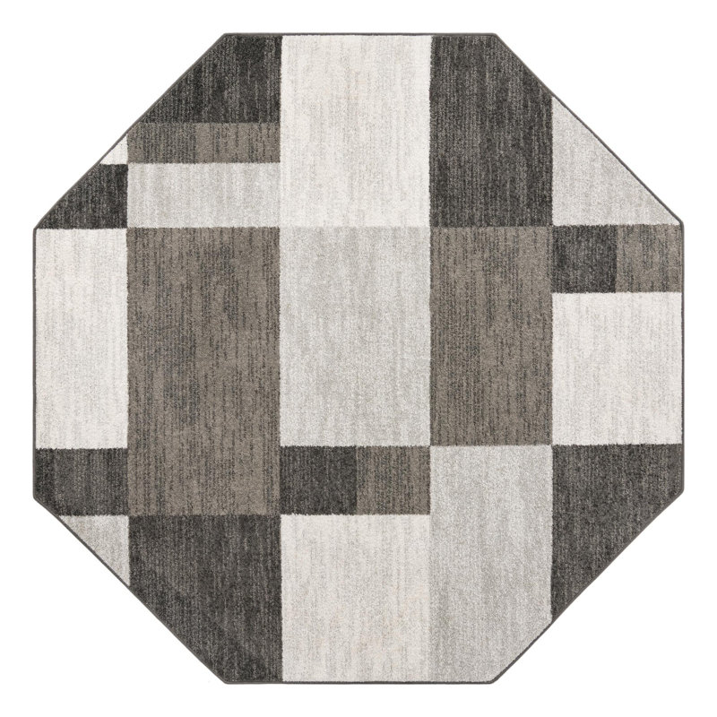 Harender Geometric Indoor Rug, Octagon 7'10" x 7'10"