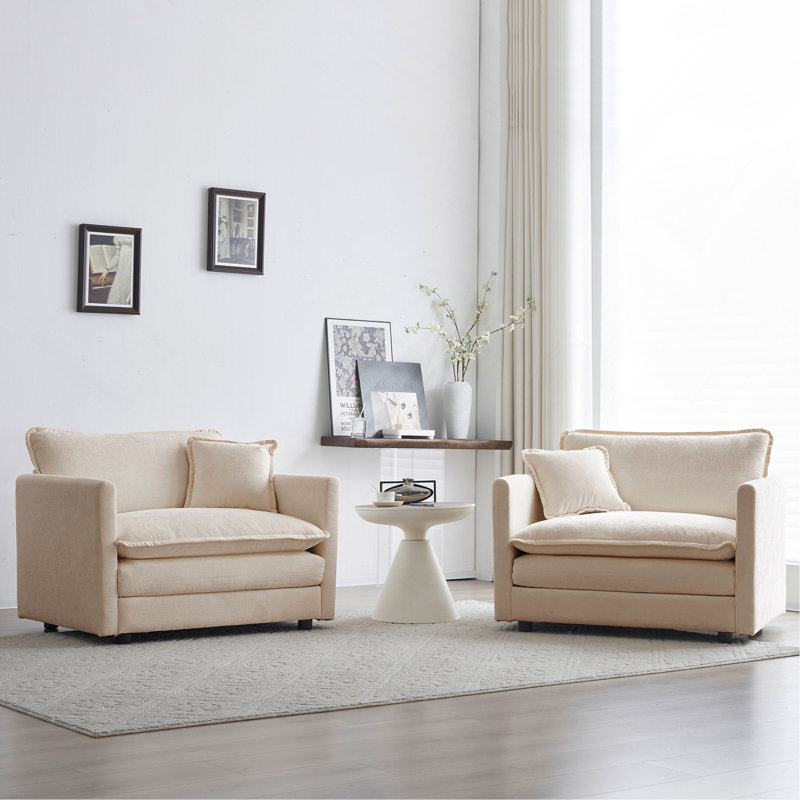 Ensemble de 2 chaises d'appoint, Beige
