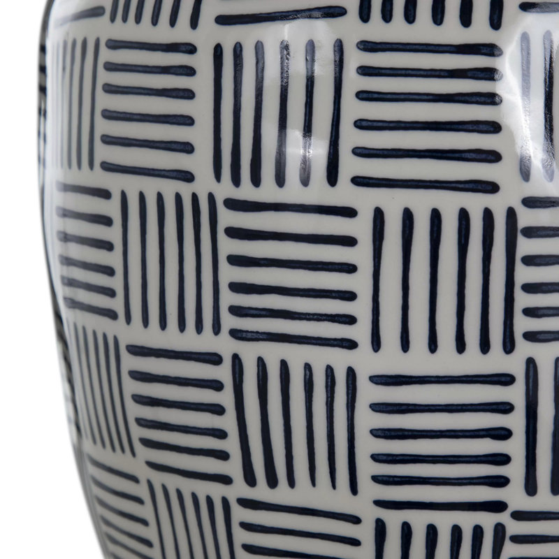 Liora Table Lamp, Blue Patterned Glaze