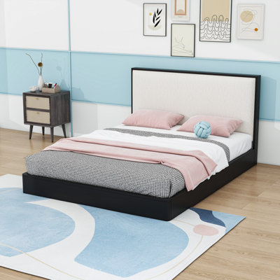 Wood Platform Bed Frame with Headboard