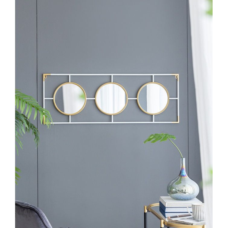 Iron Frame Horizontal And Vertical Round Mirror