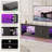 Kruszewski 80" Modern Fluted TV Stand with Adjustable Shelf, LED Media Console for 85 Inch TV, Glossy TV Console with Cabinet-1293128808
