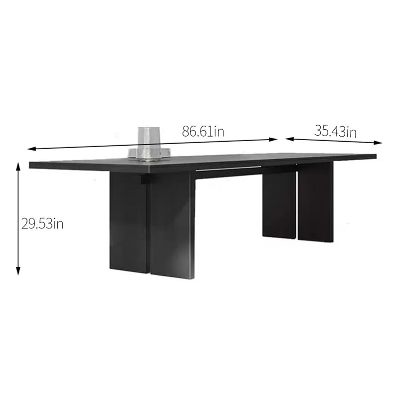 Meiya Ash Solid Wood Dining Table, 35.43" W x 86.61" L