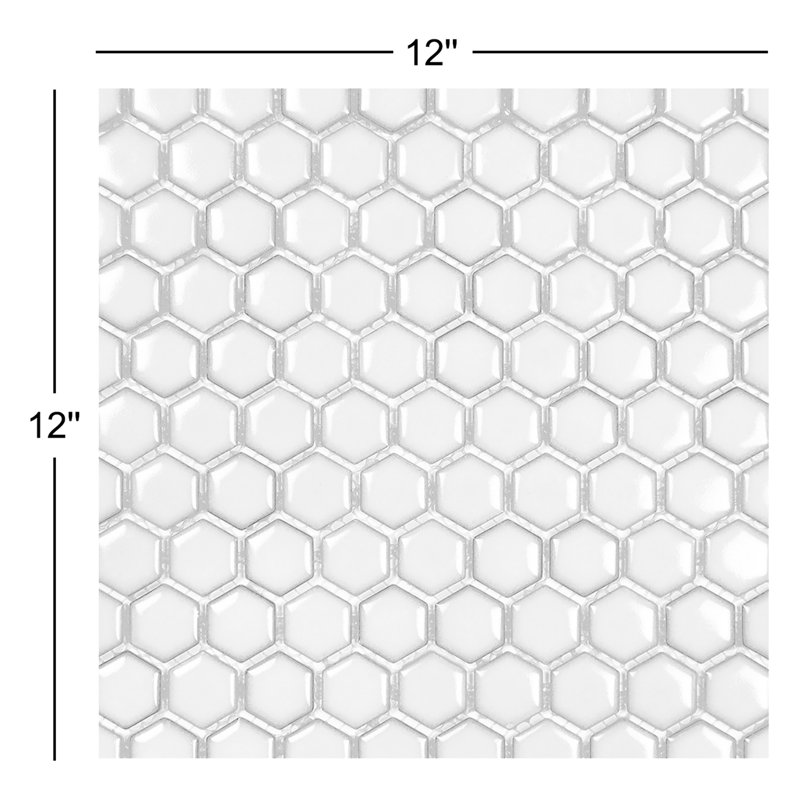 1" x 1" Ceramic Mosaic Sheet Wall Tile, Cobalt