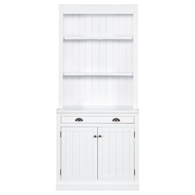 83.4"Tall Bookshelf With LED Lighting, Modern Bookcase With 2 Doors And 1 Drawer,Storage Bookcase With Open Shelves For Living Room,Home Office