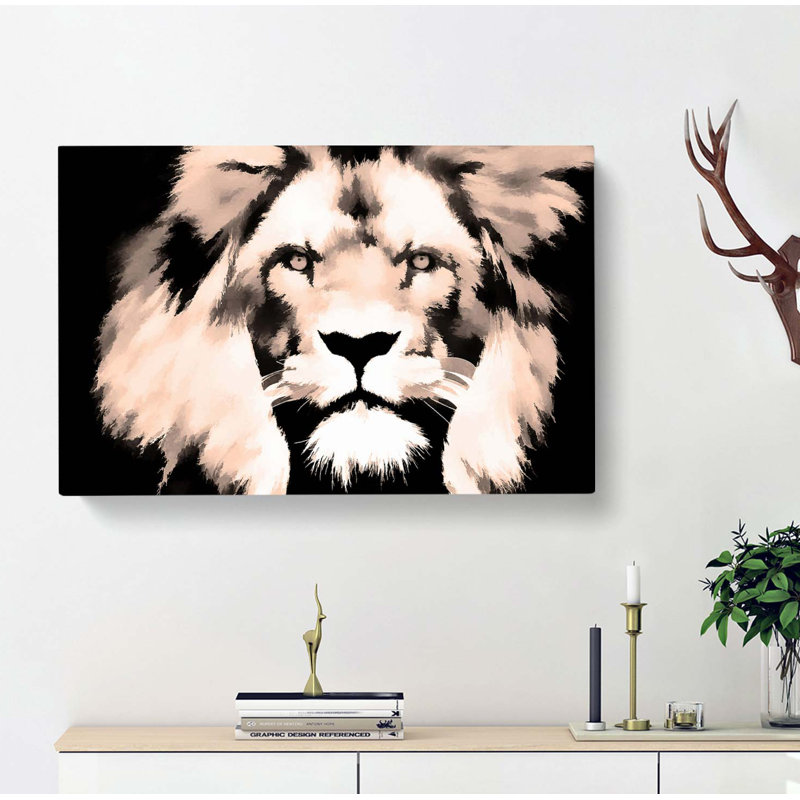 Lion In Abstract - Wrapped Canvas, 35cm H x 50cm W x 3cm D