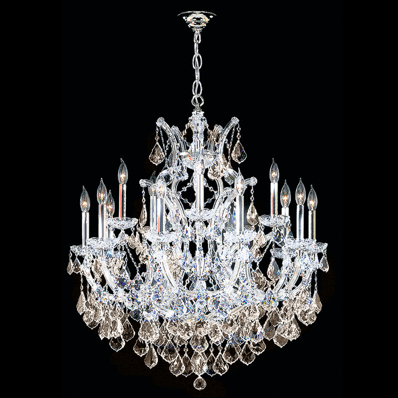 Maria Theresa Grand 16 - Light Chandelier, Golden Teak, Chinese (K9), Silver