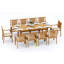 10 Seats 11 Pcs Grade-A Teak Wood Dining Set: 94" Double Extension Mas Rectangle Trestle Leg  Table And 10 Cahyo Stacking Arm Chairs #11CH2110-1183186296-1211364559