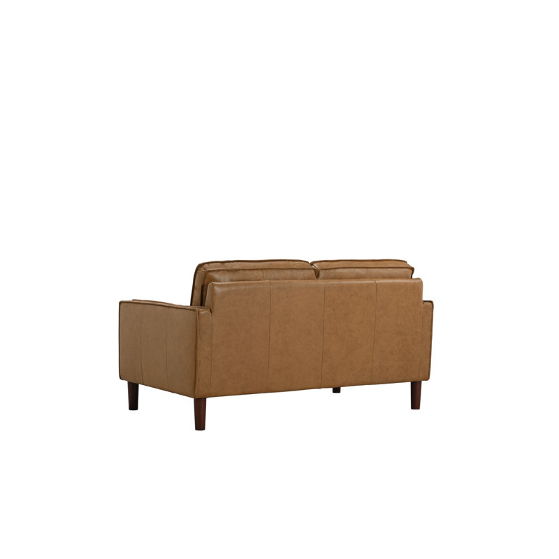 Causeuse en cuir Soria, brun
