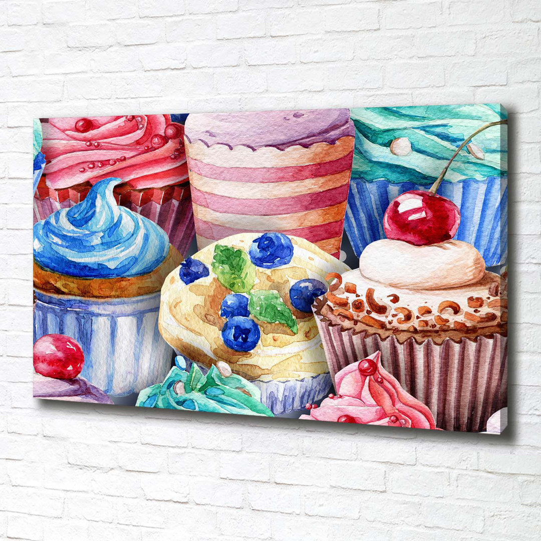 Bunte Muffins - Kunstdrucke auf Leinwand