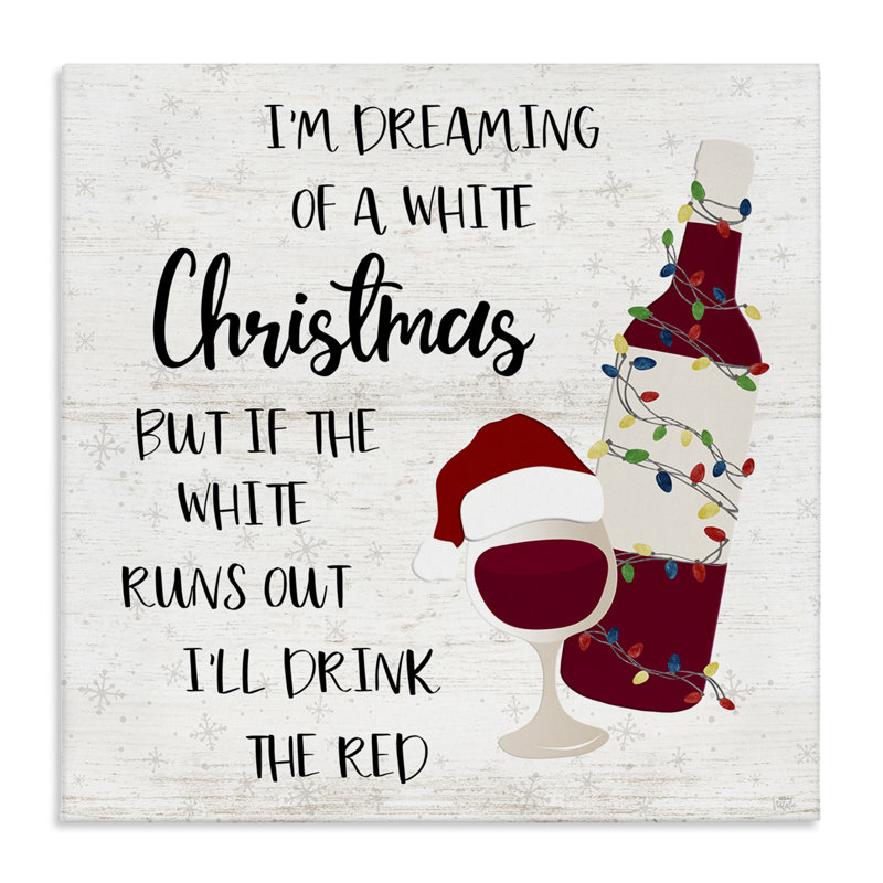«Drink The Red Christmas», art mural sur toile par Natalie Carpentieri, H 36 po x l 36 po