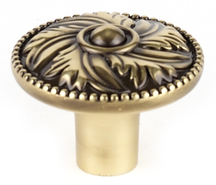 Poignée champignon hickory, Antique poli, H 1,25 po x l 1,5 po x P 1,5 po