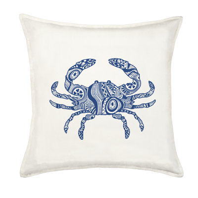  Crab Cotton Canvas Throw Pillow