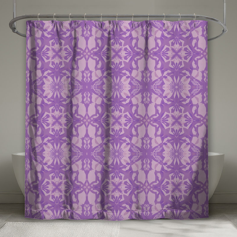 Rideaux de douche mauve à motif complexe extra long, L 70 po x H 72 po