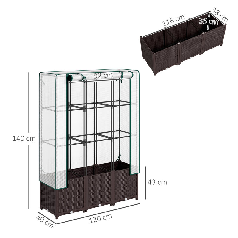 Raised Garden Bed, 140cm H x 120cm W x 40cm D