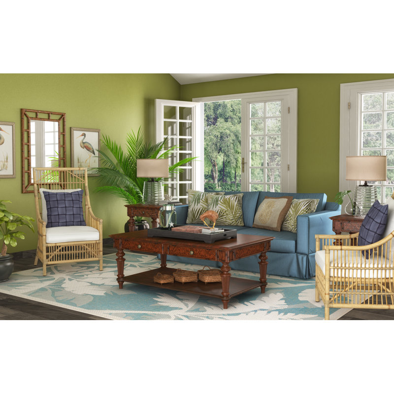 Outdoor Square Pillow Cover & Insert, Blue