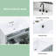 Meuble-lavabo gris en bois massif pour salle de bain avec lavabo encastré en céramique, bac rabattable, tiroir simple, tablette réglable, fonctionnement en douceur, rangement triple pour glissières silencieuses, charge de 70 kg, assemblage facile