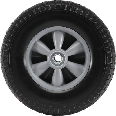 Solid PU Run-Flat Tire Wheel, 10", 180 lbs Dynamic Load, 220 lbs Static Load, Flat Free Tubeless Tires and Wheels for Hand Truck, Utility Cart, Dollies, Garden Trailers, Various Carts
