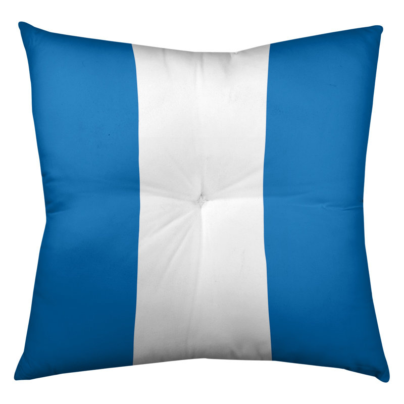  Coussin de sol touffeté, 26 po x 26 po, Bleu / blanc