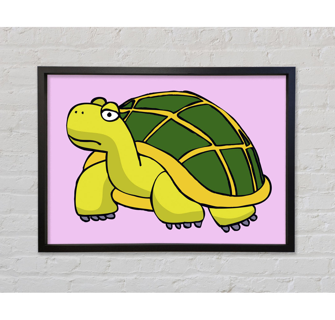 Gerahmtes Wandbild Big Turtle Pink