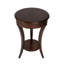 Table de bout ronde 26 "en bois brun foncé et bois avec tablette