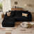 Black Plush Corduroy Fabric