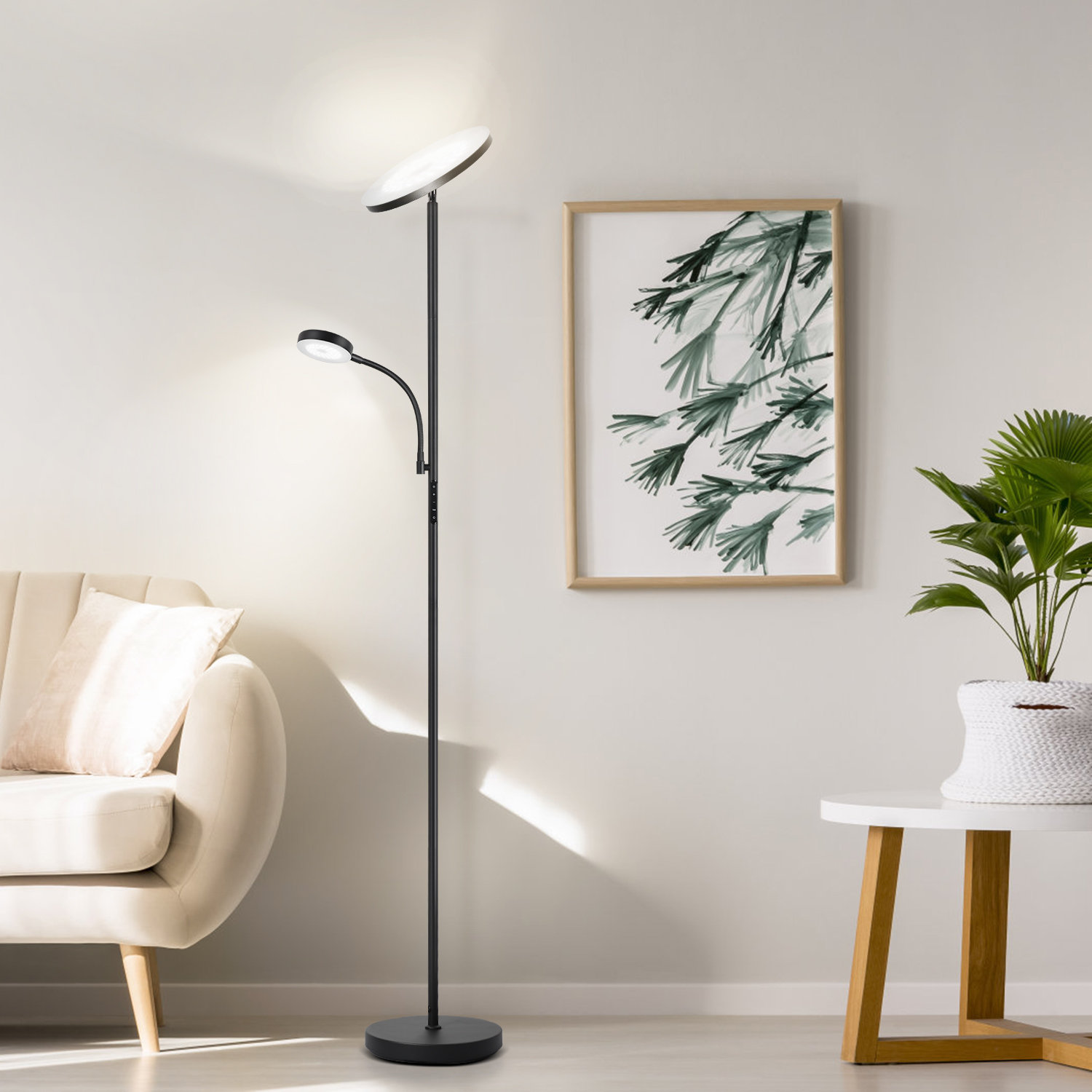 Latitude Run® Jernell 70" LED Dimmable Torchiere & Reading Floor Lamp with Remote Control & Reviews | Wayfair