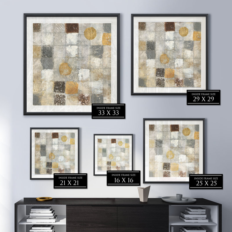 Métallique mosaïque II - reproduction de cadre photo, H 26,5 po x l 26,5 po x P 1,5 po