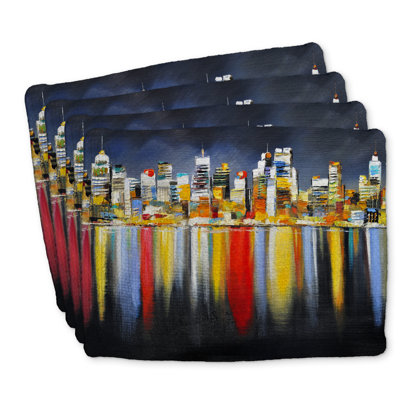Napperons colorés en polyester tressé nuit - ensemble de 4