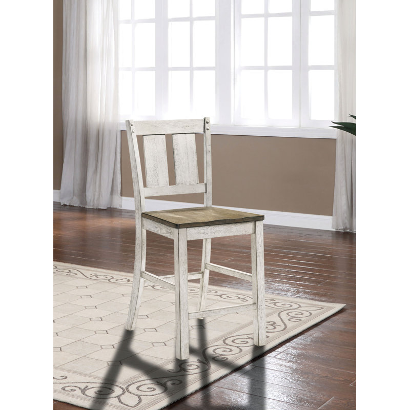 Siga Solid Wood 23" Short Stool, Antique Oak
