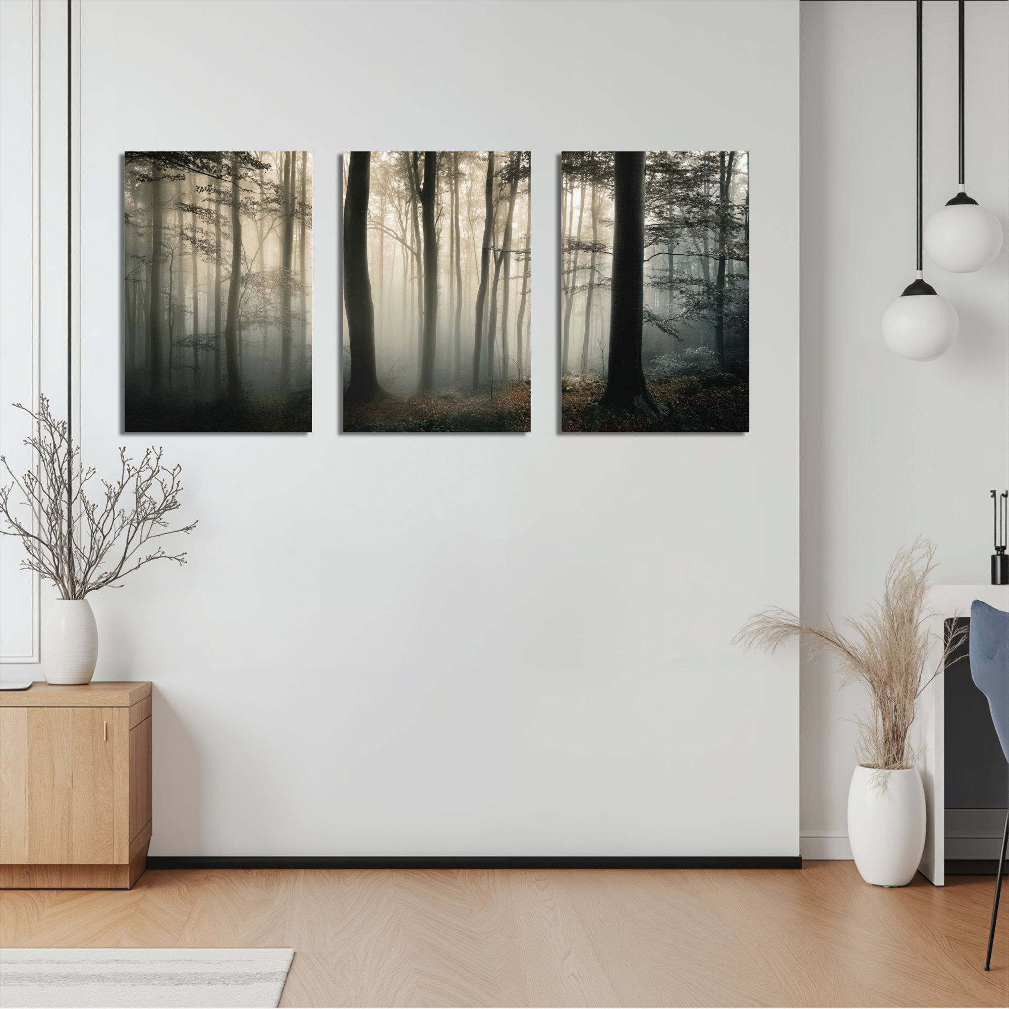 Winston Porter Misty Forest Landscape Canvas Wrapped Wall Art Oil ...