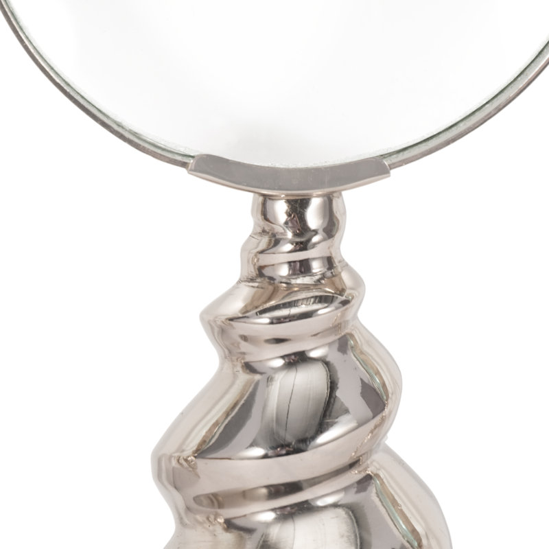 Decorative Objects Metal Aluminum Glass Coastal Magnifying Glasses with Ocean Designs Finish for Home Office Living Room Set of 3 - 1" Silver