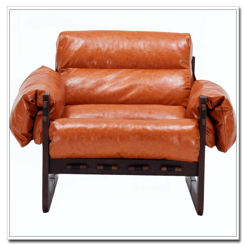 Chaise longue de style médiéval moderne, Orange rétro