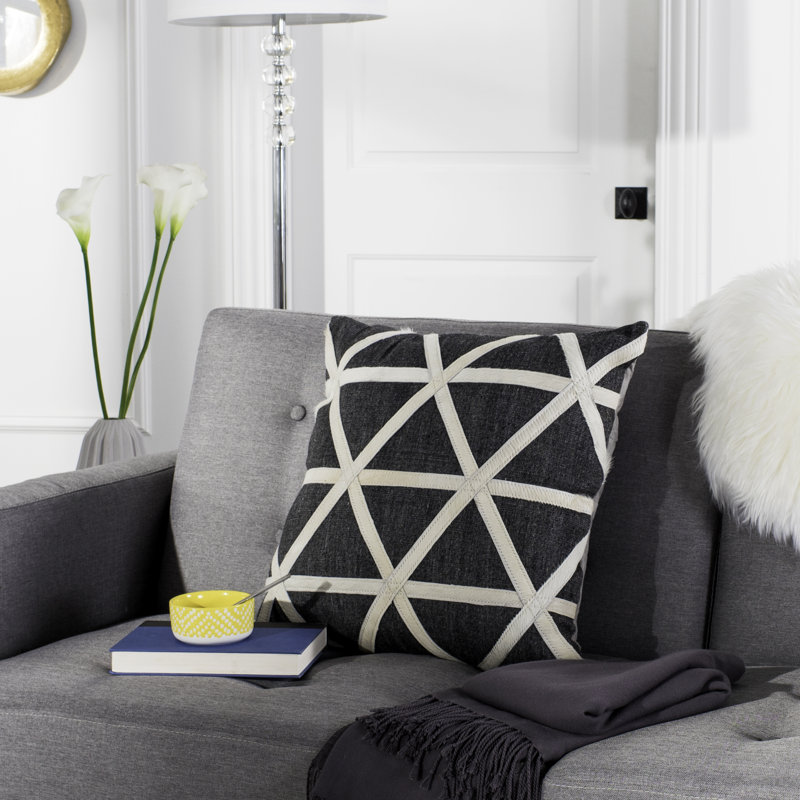 Geometric Cowhide Throw Pillow